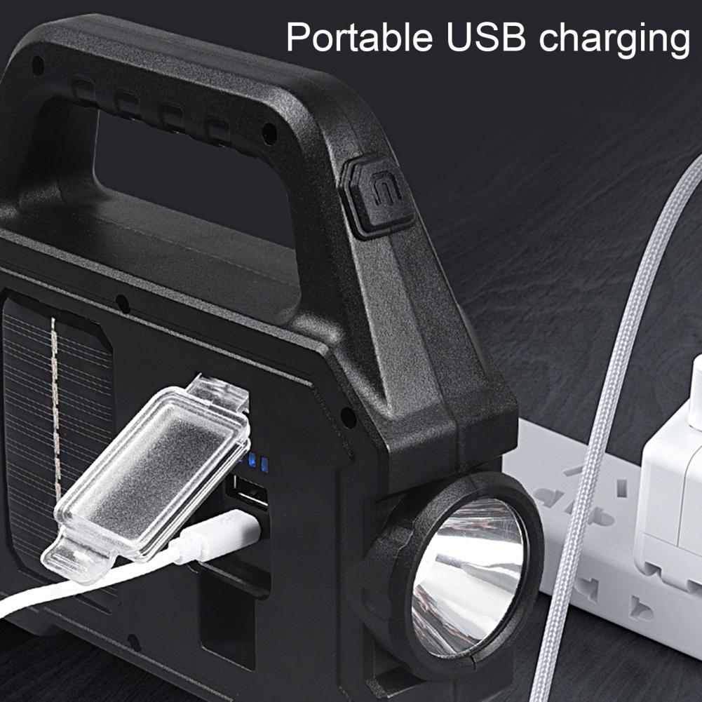 250LM Solar Power Camping Flashlight Waterproof 6 Gears Torch Light Lantern Side USB Hiking Super Bright LED/COB Outdoor Lamp