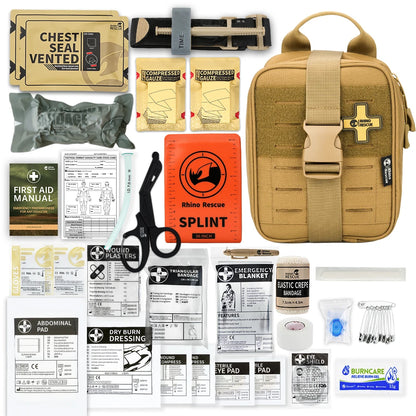 RHINO RESCUE-SE IFAK Trauma First Aid Kit,Tactical Medical Pouch for Car Home Travel Hiking and Camping,Emergency Survival Gear