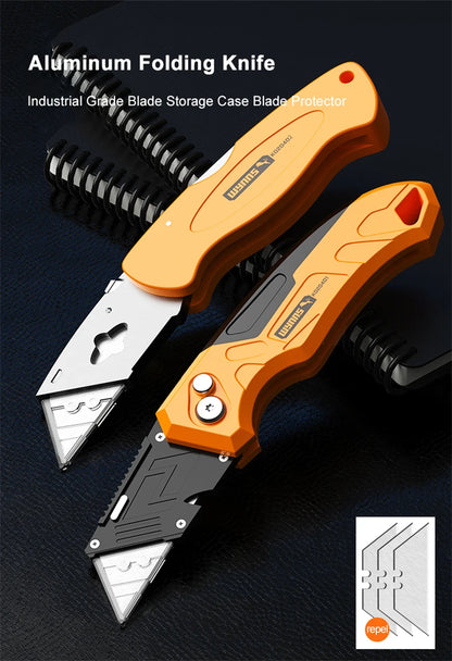 WYNNS Heavy Duty Box Cutter Folding Utility Knife Quick Change Blades SK5 Blades Cutting Tool Cutter for Cartons Cardboard Box