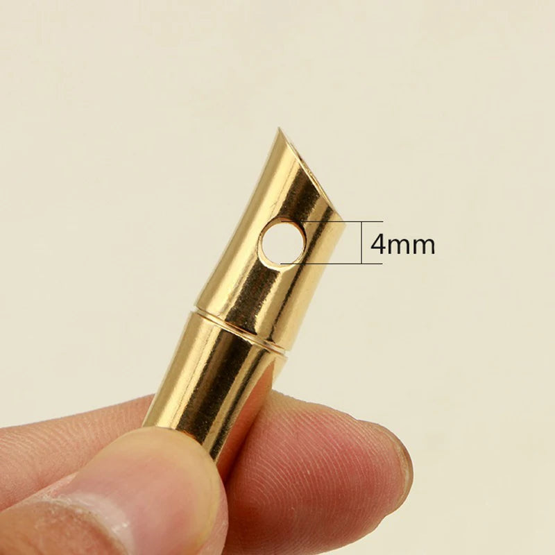 Brass Bamboo Whistle Pure Copper Metal Whistle Outdoor Survival EDC Whistle Stall Artifact Pendant Decoration Survivalist Gear