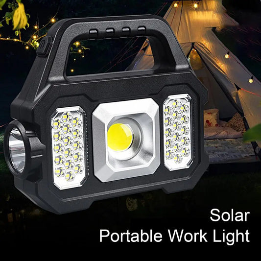 250LM Solar Power Camping Flashlight Waterproof 6 Gears Torch Light Lantern Side USB Hiking Super Bright LED/COB Outdoor Lamp