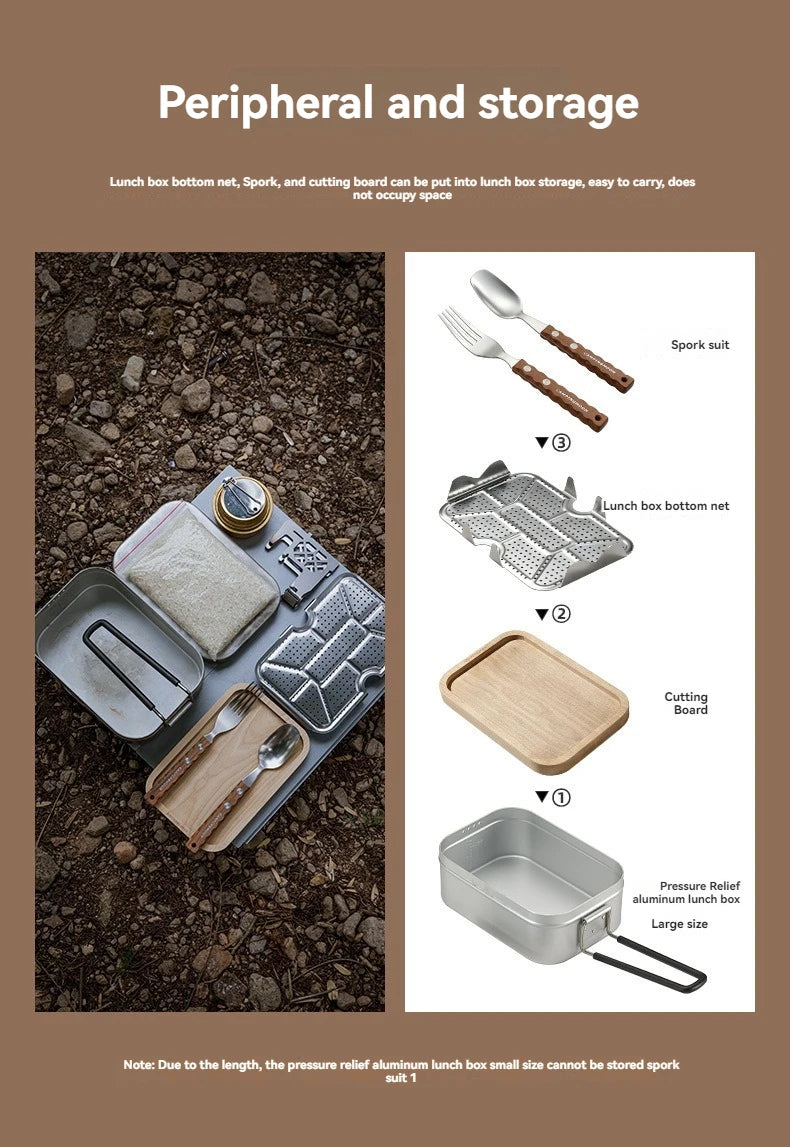 CAMPINGMOON Outdoor Camping Aluminum Lunch Box Bottom Net Picnic Thickened Stainless Steel Steaming Net With High Steaming Sheet