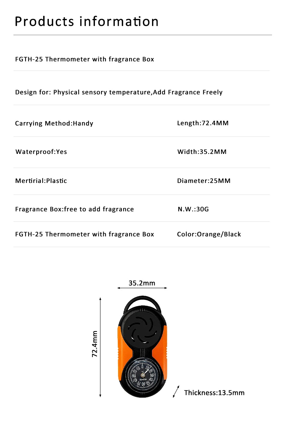 KANPAS Thermometer Compass Kit /Quality Thermohygrometer Kit / for Outdoor, Camping,Hiking,Trekking,hunting,LiveSaving,Survival