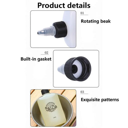 Outdoor Camping Oil Dispenser Bottle 120ml Leakproof Vinegar Jar Squeeze Bottle with Twist Top Cap HDPE for Cooking Grilling