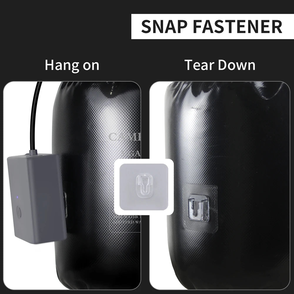 Portable Camping Shower with 20L Solar Heating Bag Rechargeable Electric Shower Pump Kit For Dogs Car Human Outdoor Washing