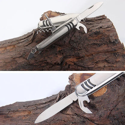 1 Piece Multifunctional Folding Stainless Steel Knife Swiss Army Knife Camping Knife Fruit Knife Barbecue Universal Knife