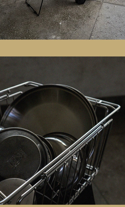 ARBOR FOLDING STAINLESS BASKET WILD CAMPING OUTDOOR