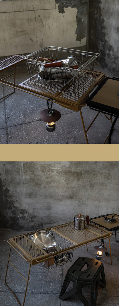 ARBOR FOLDING STAINLESS BASKET WILD CAMPING OUTDOOR