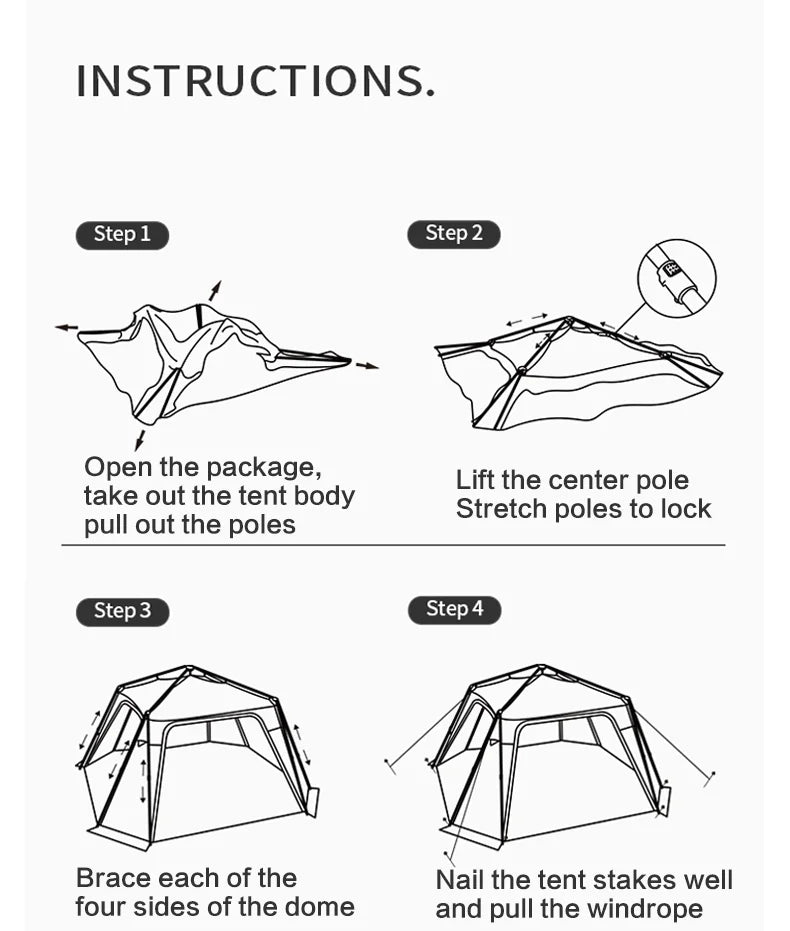 BISINNA 6-8 Persons One-touch Dome Tent Vinyl Coated Canopy Waterpoof Sunshade Shelter for Family Camping Travel Outdoors