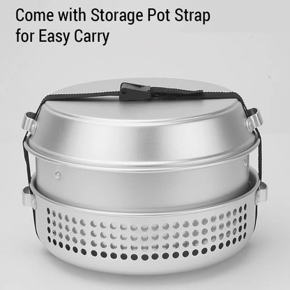 10pcs Camping Stove Kit Camping Pot Pan Stove Set Outdoor Frying Pan Kettle for Outdoor Camping Cooking Backpacking