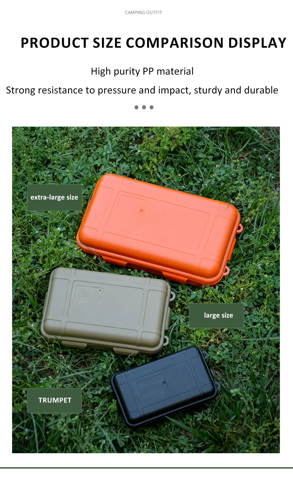 S/L/XL Size Outdoor Plastic Waterproof Sealed Survival Box Container Camping Outdoor Travel Storage Box Fishing Tackle Bag