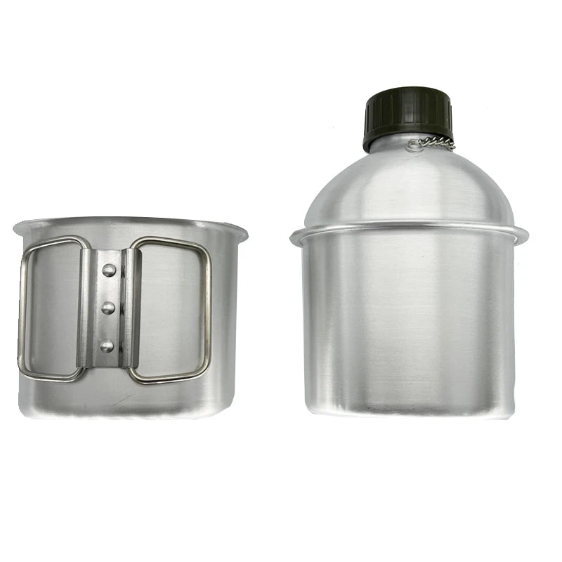 Outdoor Multifunctional Kettle Combination Aluminum Lunch Box Warm Army Camouflage Camping  Kettle Set Survival Gear