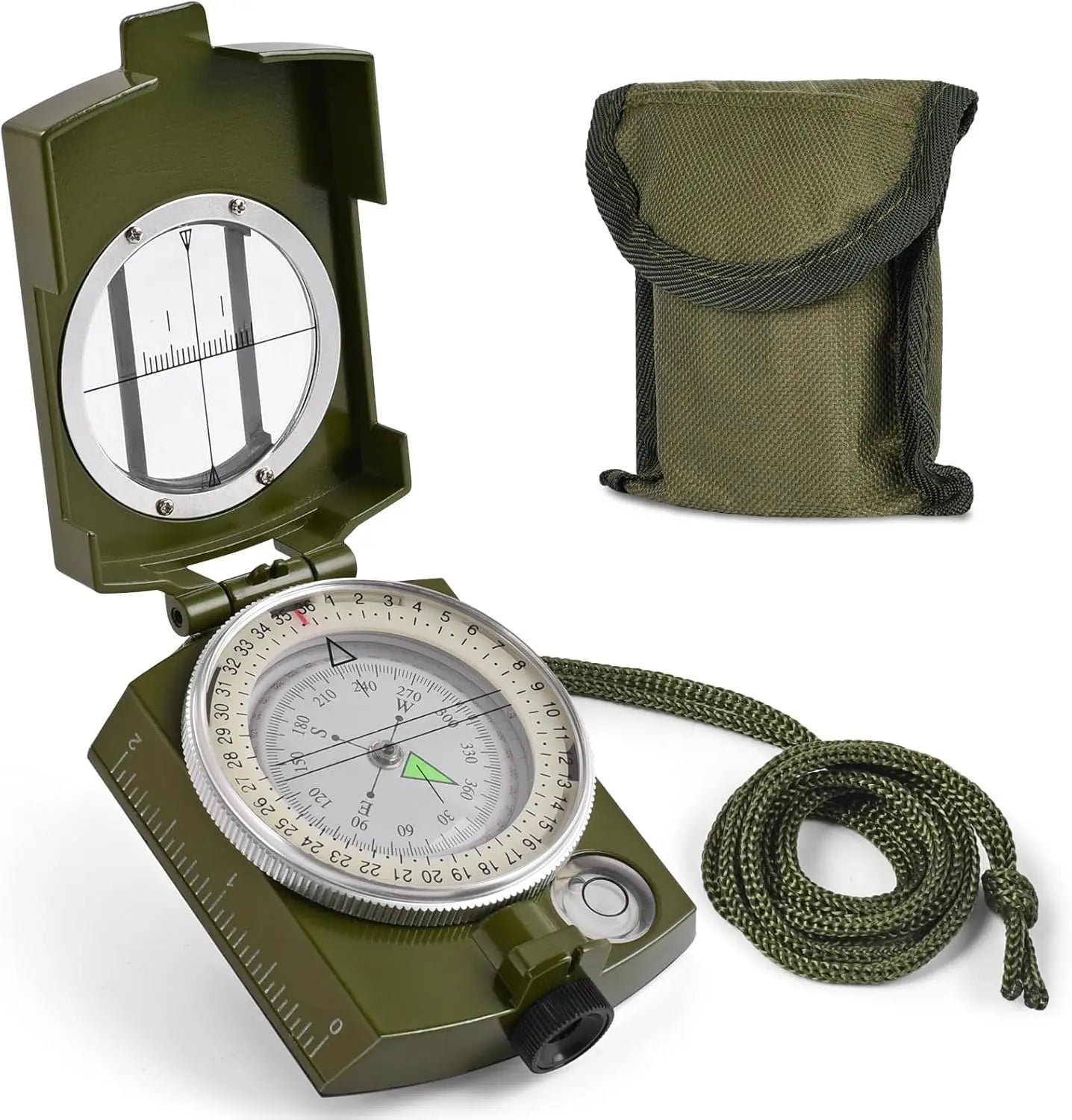 Mulitifunctional High Precision Outdoor Survival Military Compass Camping Waterproof Metal with Fluorescent Geological Compass