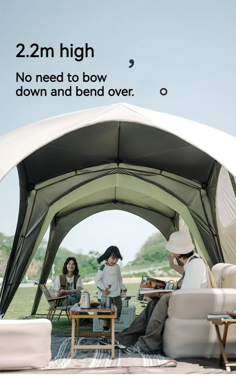 Naturehike Cloud World Awning 4 Persons Tarp Shelter Canopy 10㎡ Camping Large Shade Titanium Vinyl Black UPF50+ Waterproof Tent