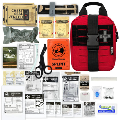 RHINO RESCUE-SE IFAK Trauma First Aid Kit,Tactical Medical Pouch for Car Home Travel Hiking and Camping,Emergency Survival Gear