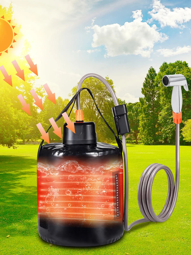 Portable Camping Shower with 20L Solar Heating Bag Rechargeable Electric Pump For Watering Flowers Hiking Beach Dog Washing