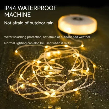4in1 Camping Lamp Strip LED Atmosphere 10M Length Waterproof Recyclable Light Belt Outdoor Garden Decoration Lamp for Tent Room