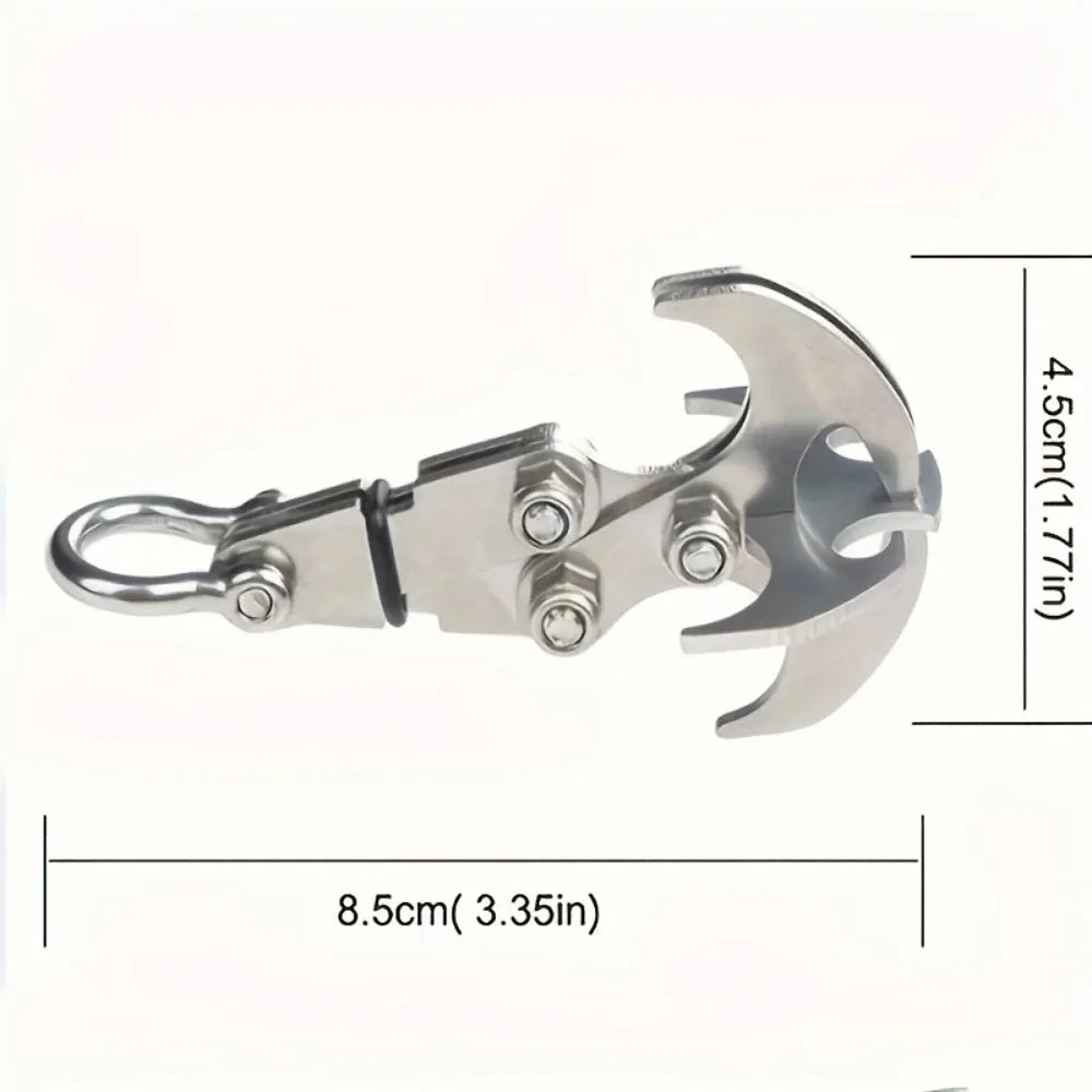 Folding Gravity Grab Hook Outdoor Rock Climbing Rescue Claw Survival Mountaineering Hook Tool Multifunctional Stainless Steel