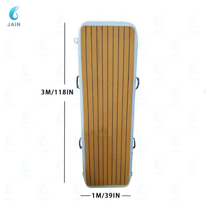 Floating Dock with Carry Bag, Inflatable Platform, Gangway for Lake Sea Water Boat, Floats for Island