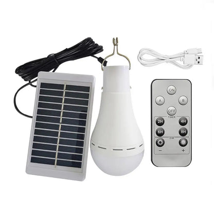 LED Solar Bulb Light Waterproof Outdoor USB Charged Hanging Emergency Sunlight Powered Lamp Portable Indoor House