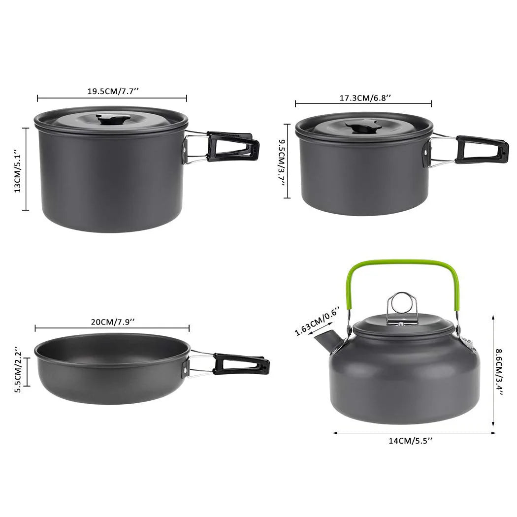 Outdoor Camping Cooking Set Nonstick Pot DS500 DS508 Cookware 3-5 Person