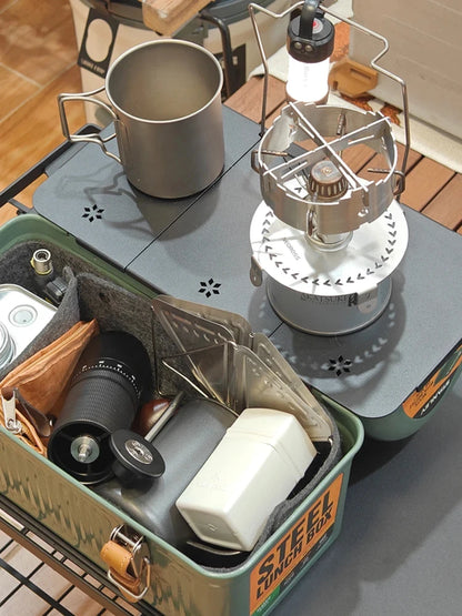 Folding Table Top Aluminum Alloy Table Board Plate Mini Shelf Table Board Felt Lining For Stanley Lunch Box 9.4L Camping Gear