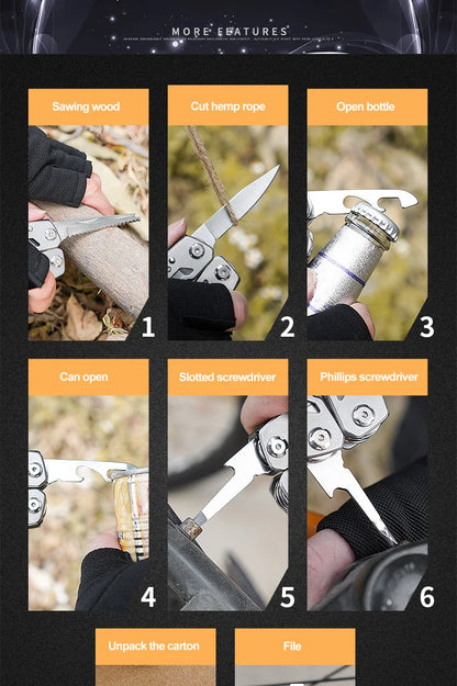 Multifunction Folding Pliers Pocket Knife Plier Outdoor Camping Tactical Survival Hunting Tools Stainless Steel Multi-tool Knife