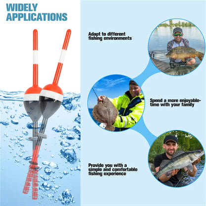 10Pcs Fishing Floats and Bobbers Balsa Wooden Spring Slip Floating Bobber for Crappie Panfish Walleyes Fixed Bobbers
