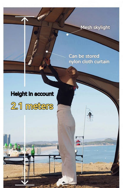 3FUL GEAR 2.0 Beetle 16 Dome Tent 70D Nylon Spherical Tent Breathable Large Space Tunnel Tent With Chimney Mouth Camping Hiking