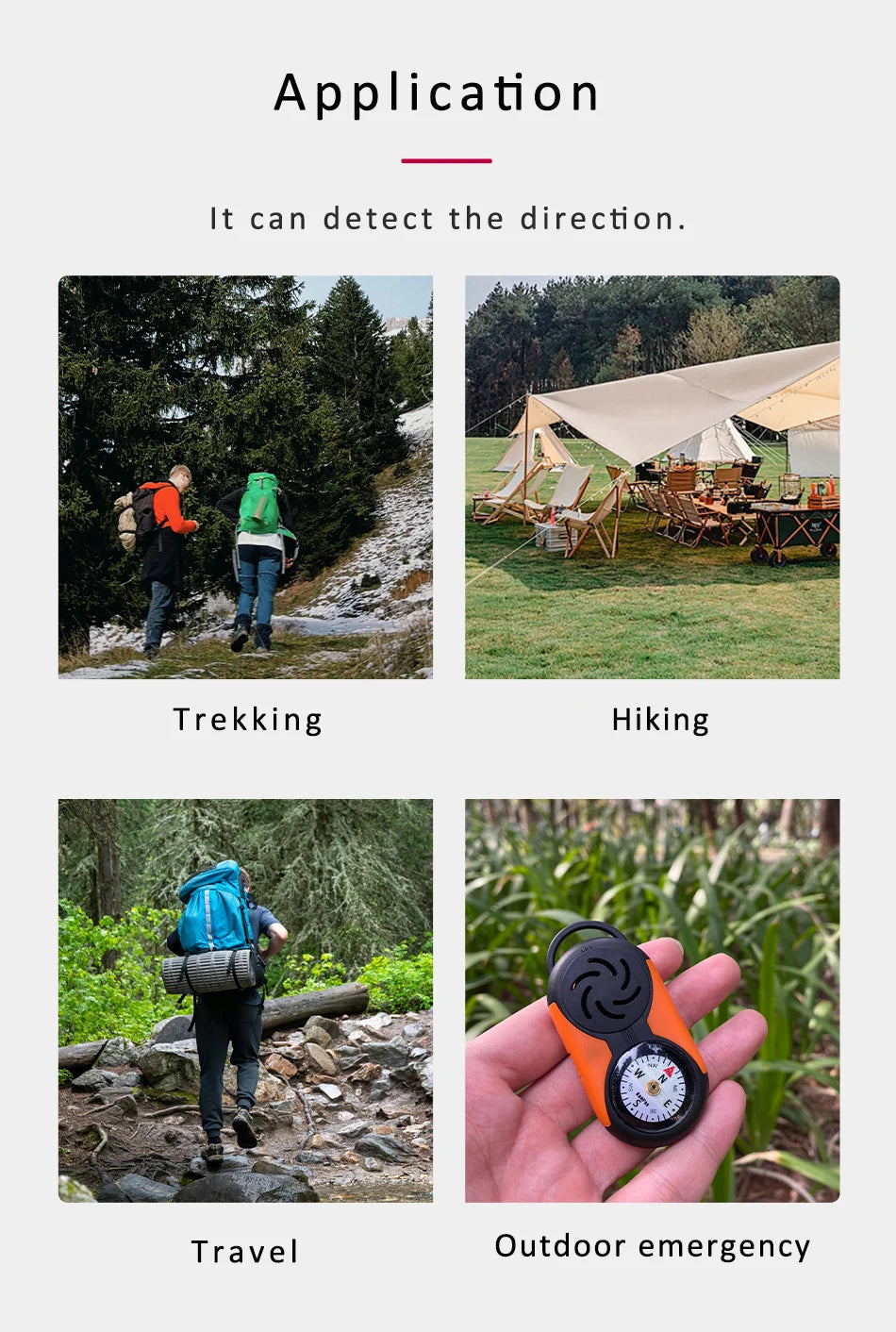 KANPAS Thermometer Compass Kit /Quality Thermohygrometer Kit / for Outdoor, Camping,Hiking,Trekking,hunting,LiveSaving,Survival