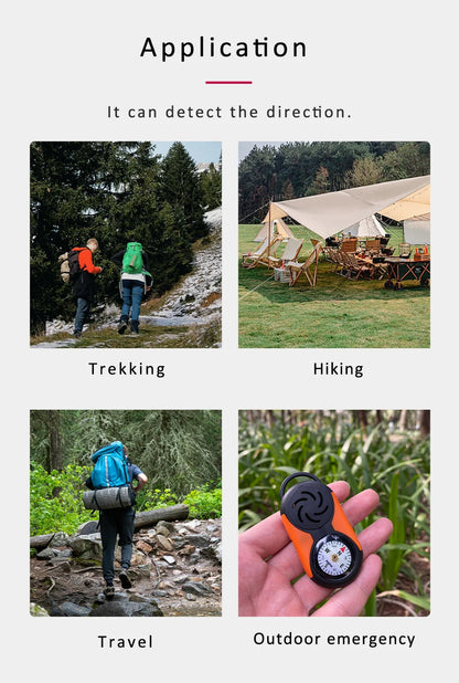 KANPAS Thermometer Compass Kit /Quality Thermohygrometer Kit / for Outdoor, Camping,Hiking,Trekking,hunting,LiveSaving,Survival