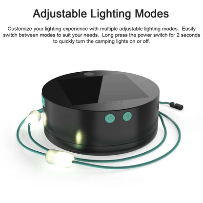 18ft Solar Camping String Lights 20LEDs Rechargeable Light Waterproof with Multiple Light Modes Power Bank Function for Decor