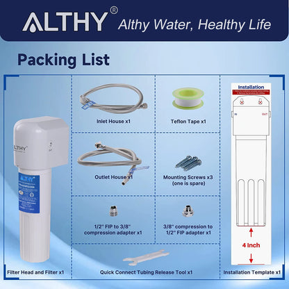 ALTHY Under Sink Drinking Water Filter Purifier -NSF/ANSI Certified Direct Connect Under Counter Drink Water Filtration System