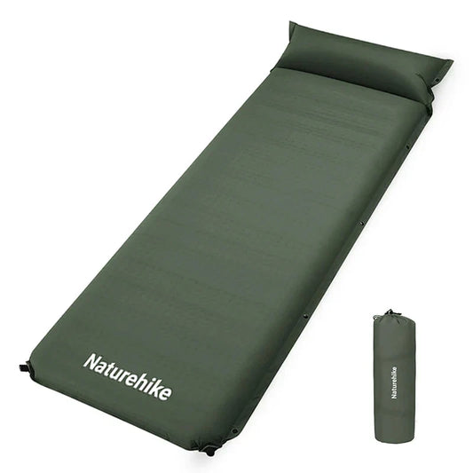 10cm Thick Self-Inflating Double Mattress with Pillow Green-0