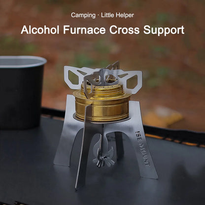 1/2pcs Mini Alcohol Stove Cross Stand Stainless Steel Sturdy Cooking Ultra-light Spirit Burner Cross Stand for Outdoor Camping