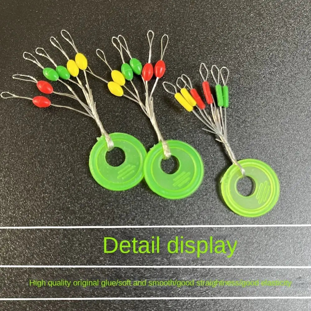 600pcs 100 Groups Float Rubber Stopper Fishing Bobber Stopper Float Oval Bean Space Fishing Line Tackle Accessories