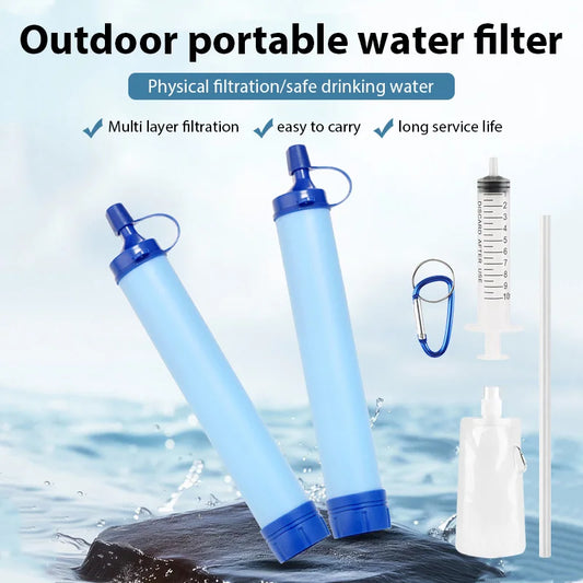 Mini Water Filter Straw Purifier Camping Hiking Emergency Life Purification Water Filter Survival Portable Water Filtering