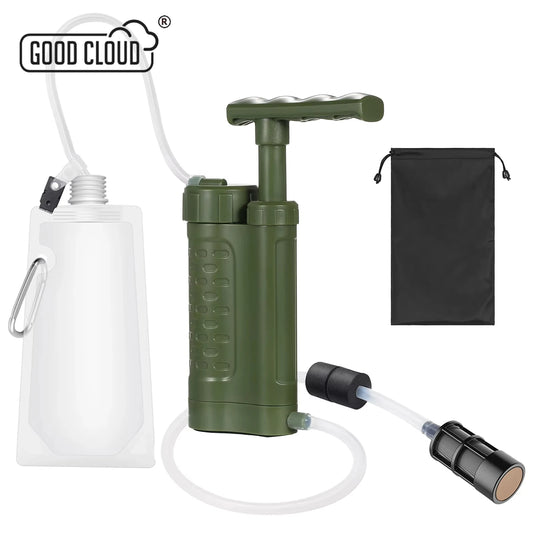 Outdoor Water Filter Filtration System Pump Water Filtration System with 0.01 Micron Water Filter Survival Tool Camping Supplies