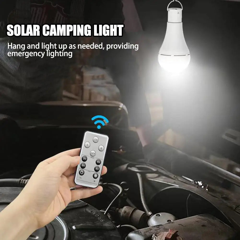 LED Solar Bulb Light Waterproof Outdoor USB Charged Hanging Emergency Sunlight Powered Lamp Portable Indoor House