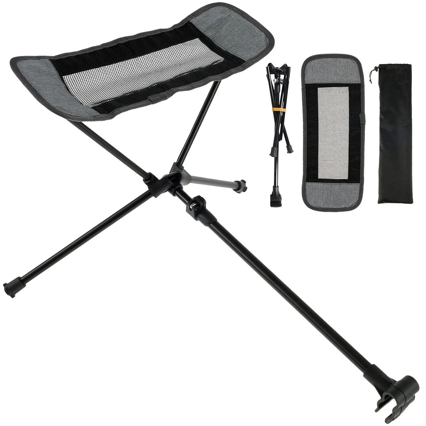 WESTTUNE Universal Camping Chair Foot Rest Folding Attachable Footrest Lightweight Footstool for Outdoor Fishing Beach Hiking
