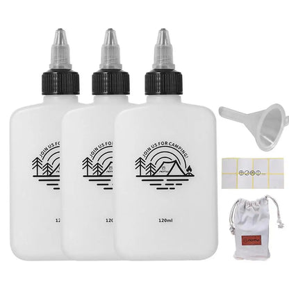 Outdoor Camping Oil Dispenser Bottle 120ml Leakproof Vinegar Jar Squeeze Bottle with Twist Top Cap HDPE for Cooking Grilling