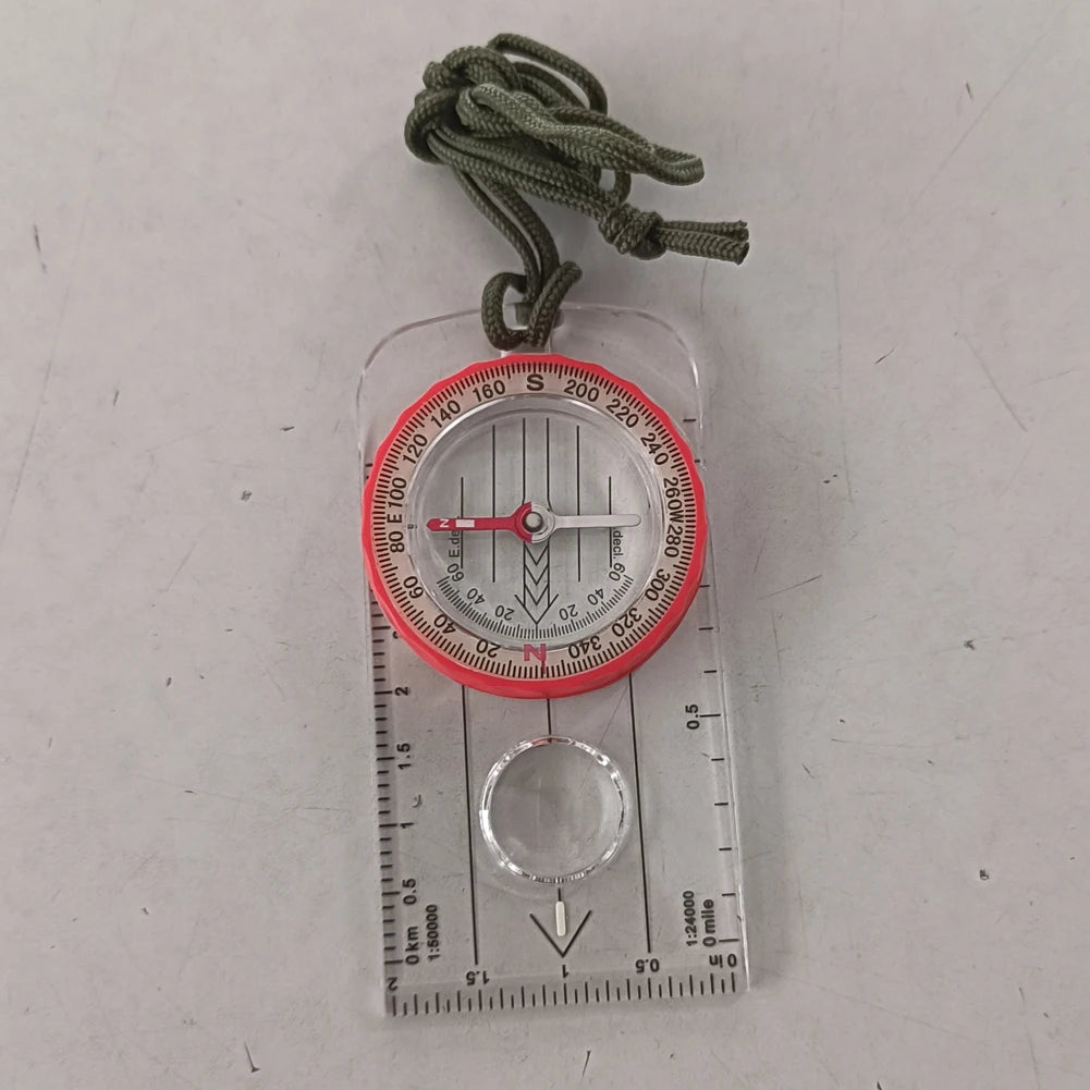 Luminous Compass High Accuracy Waterproof Adventure Warehouse Compass Multifunctional Outdoor with Magnifier for Hiking Survival