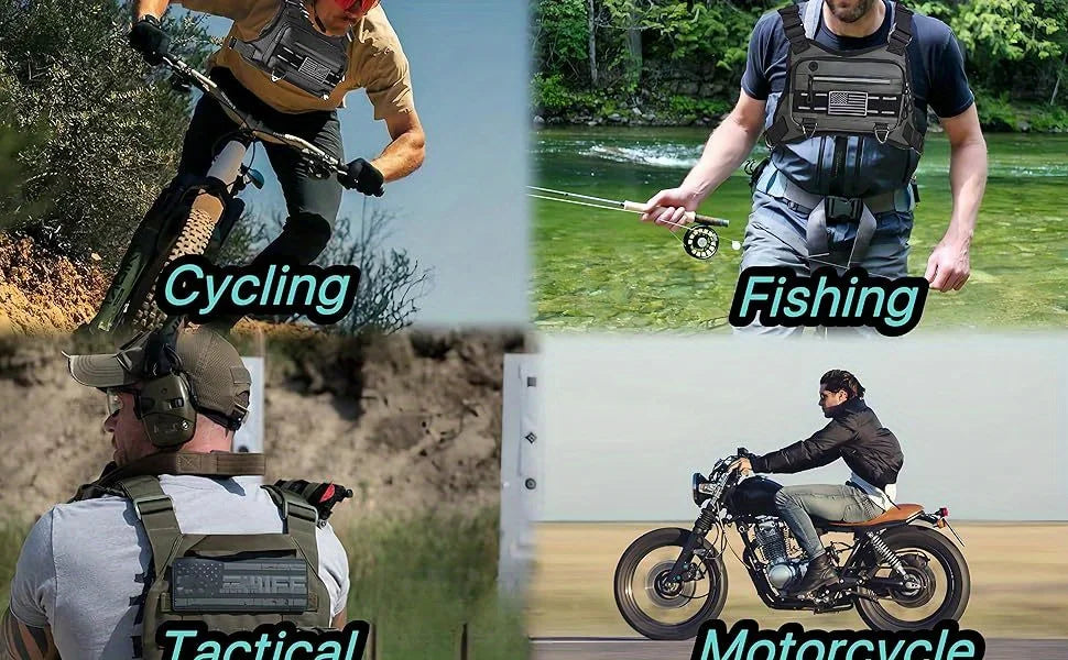 OutdoorTactical Chest BagRunning Vest Waterproof Anti-Theft Chest Bag Running Vest Bag with Adjustable Shoulder Straps