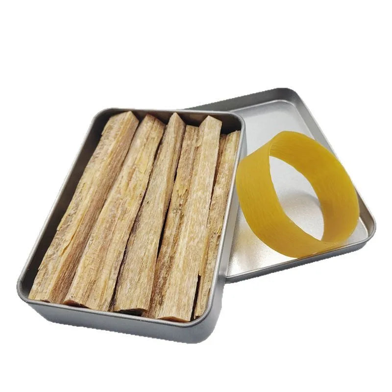 1PCS  Pine Wood Survival Fire Starter Kit with Iron Box - Camping Emergency Ignition Aid  Outdoor for Wilderness Backpacking