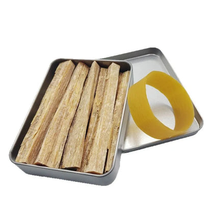 1PCS  Pine Wood Survival Fire Starter Kit with Iron Box - Camping Emergency Ignition Aid  Outdoor for Wilderness Backpacking