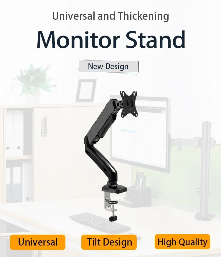 SAT1 Swivel Rotating Gas Spring Led Computer Monitor Arm Stand