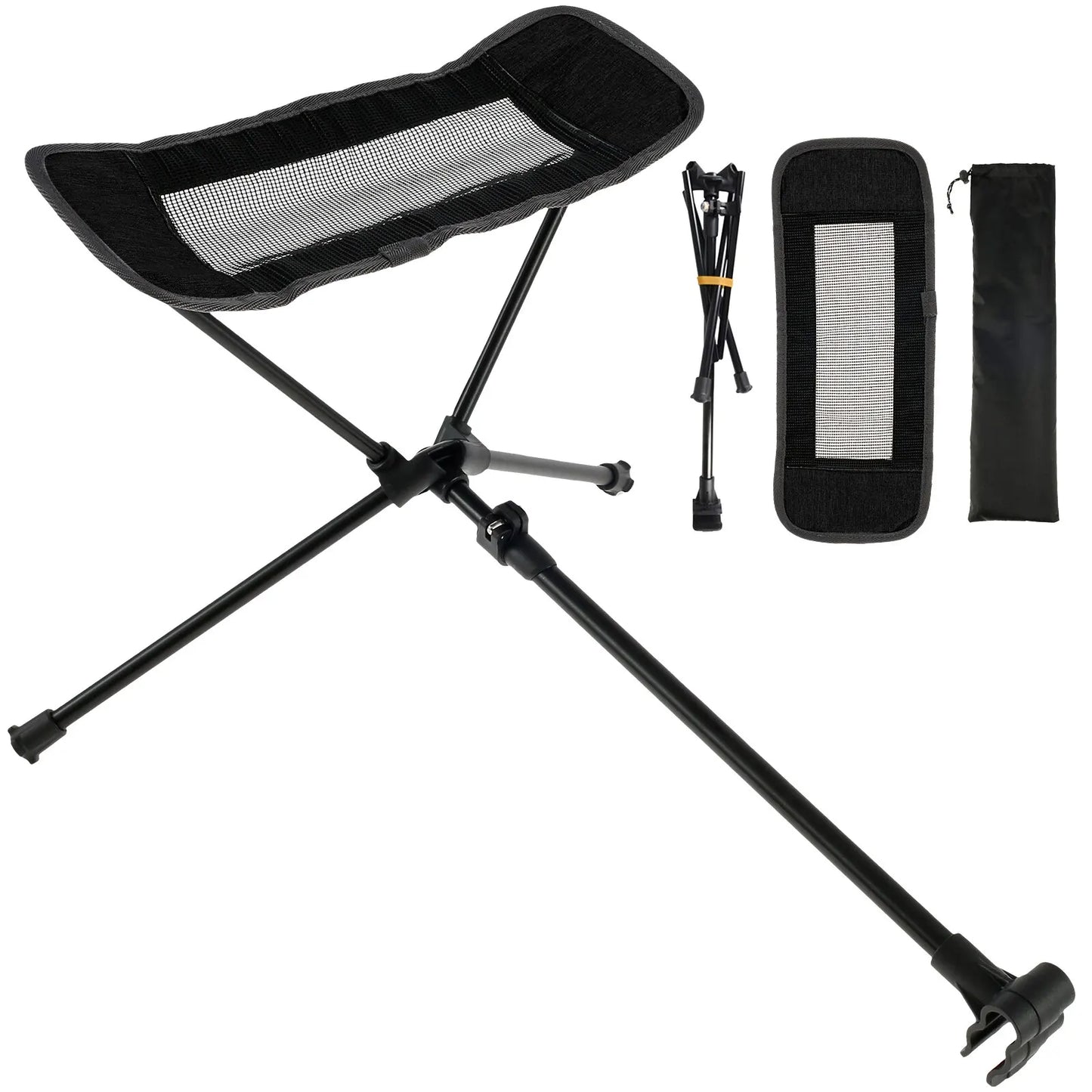 WESTTUNE Universal Camping Chair Foot Rest Folding Attachable Footrest Lightweight Footstool for Outdoor Fishing Beach Hiking