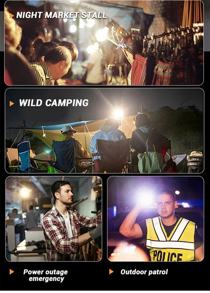 Outdoor Solar Camping Lamp USB Rechargeable Waterproof Lantern with Power Bank for Portable Emergency Tent Hunting Fishing Light