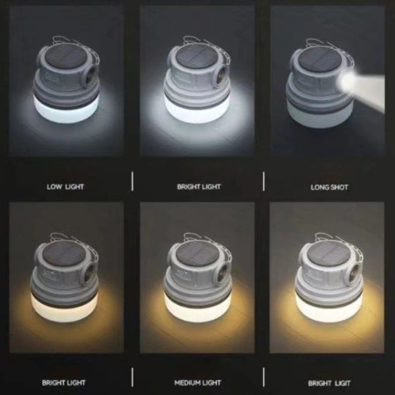 Outdoor Camping Light Ultra Long Endurance Strong Light Stall Portable Solar Lamp Charging Light Camp Light