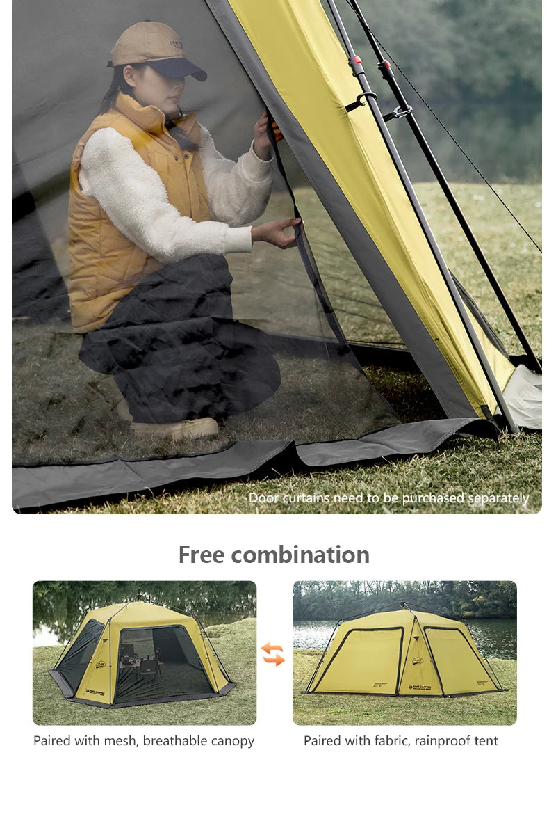 BISINNA 6-8 Persons One-touch Dome Tent Vinyl Coated Canopy Waterpoof Sunshade Shelter for Family Camping Travel Outdoors